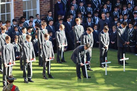 Students participating in the School ANZAC Day Remembrance Service